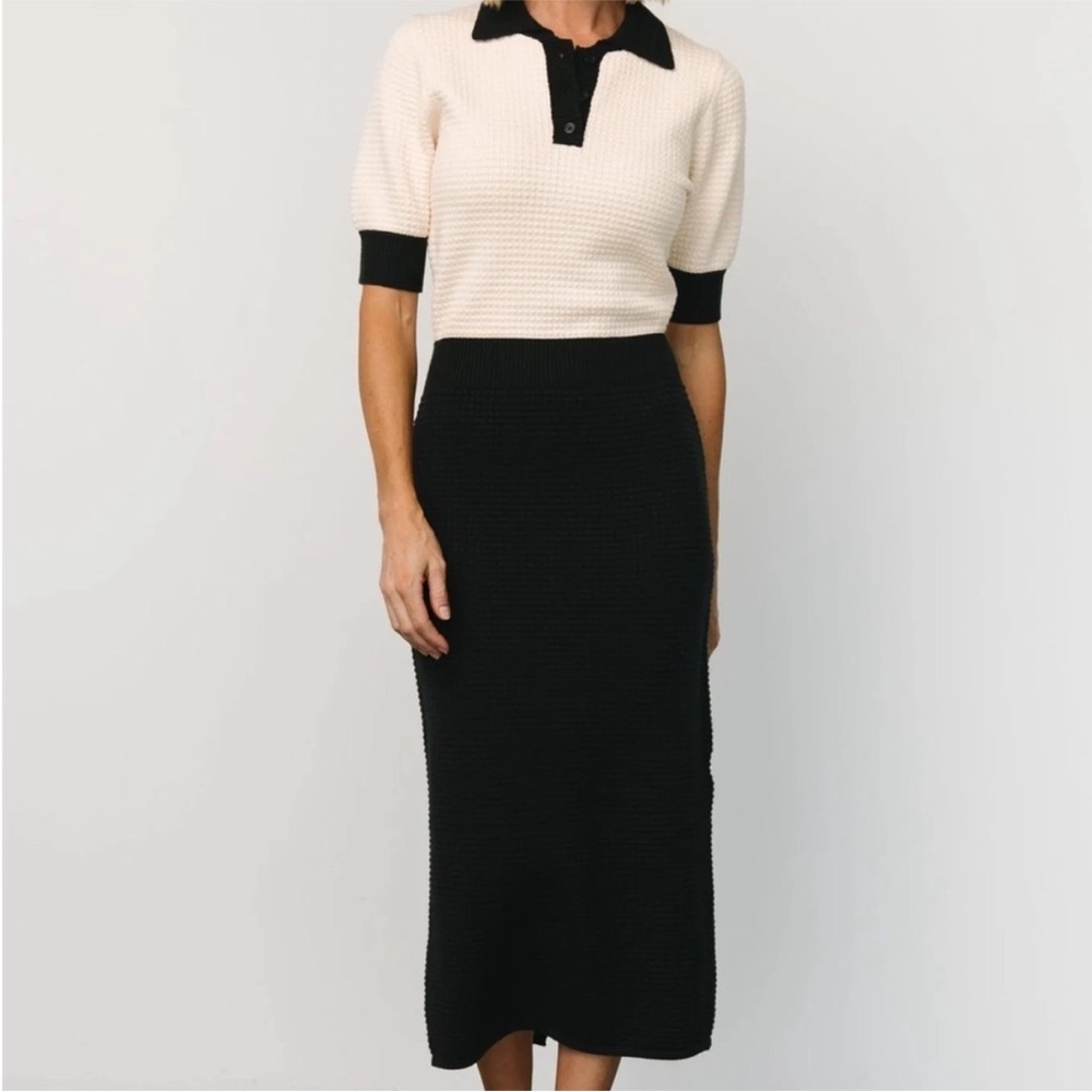 Baltic Born Black and Cream Midi Dress - Picture 3 of 6